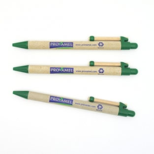 Storia round clip pen made using recycled card